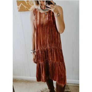 NWT Mystree The Deanie Velvet Midi Tiered Dress size S Whimsical